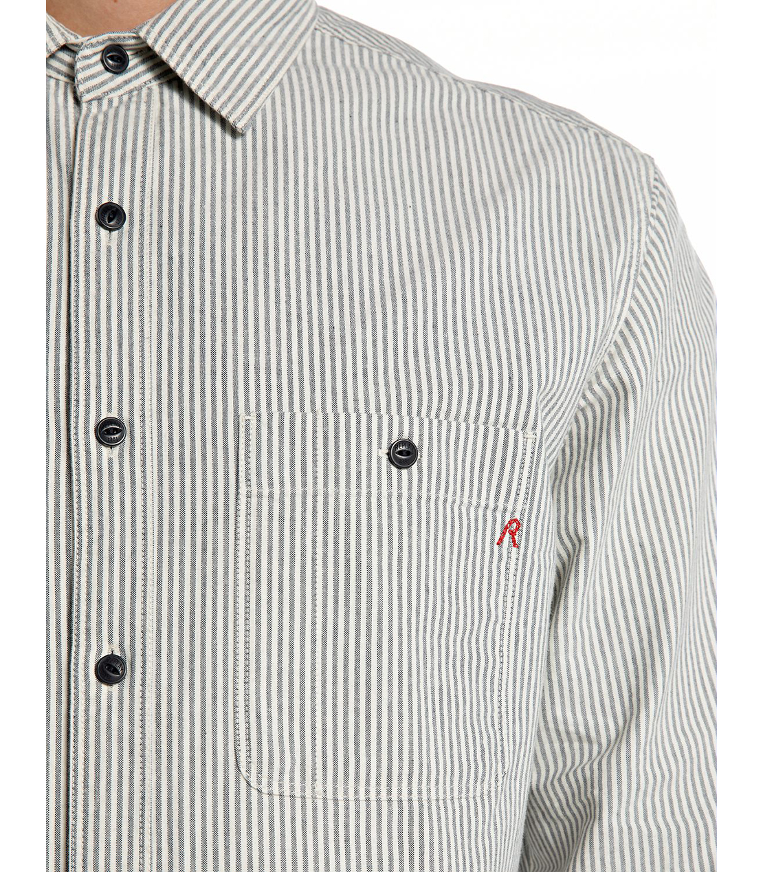 ストライプオックスフォードコットンシャツ 詳細画像 ライトグレー 4